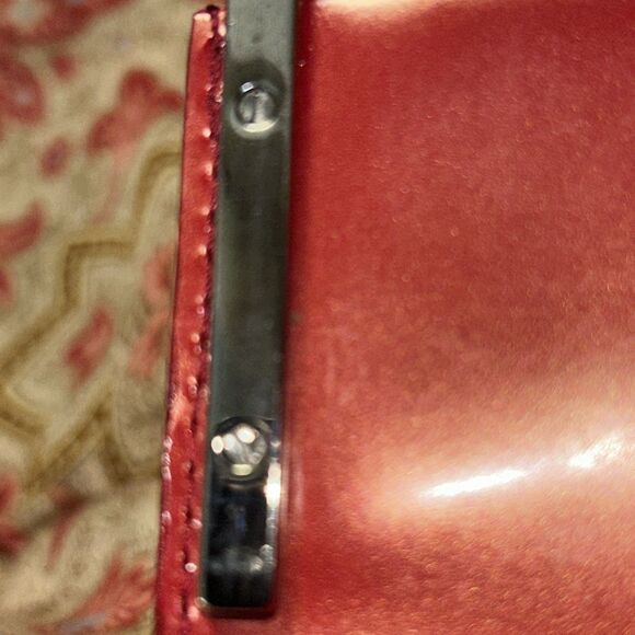 Furla Red Patent Leather Shoulder Bag Baguette Purse Tote Made in Italy - Picture 11 of 13